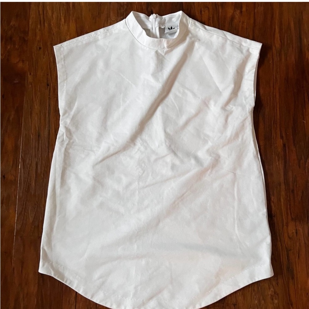 Adidas High Neck White Top Women Size Medium
